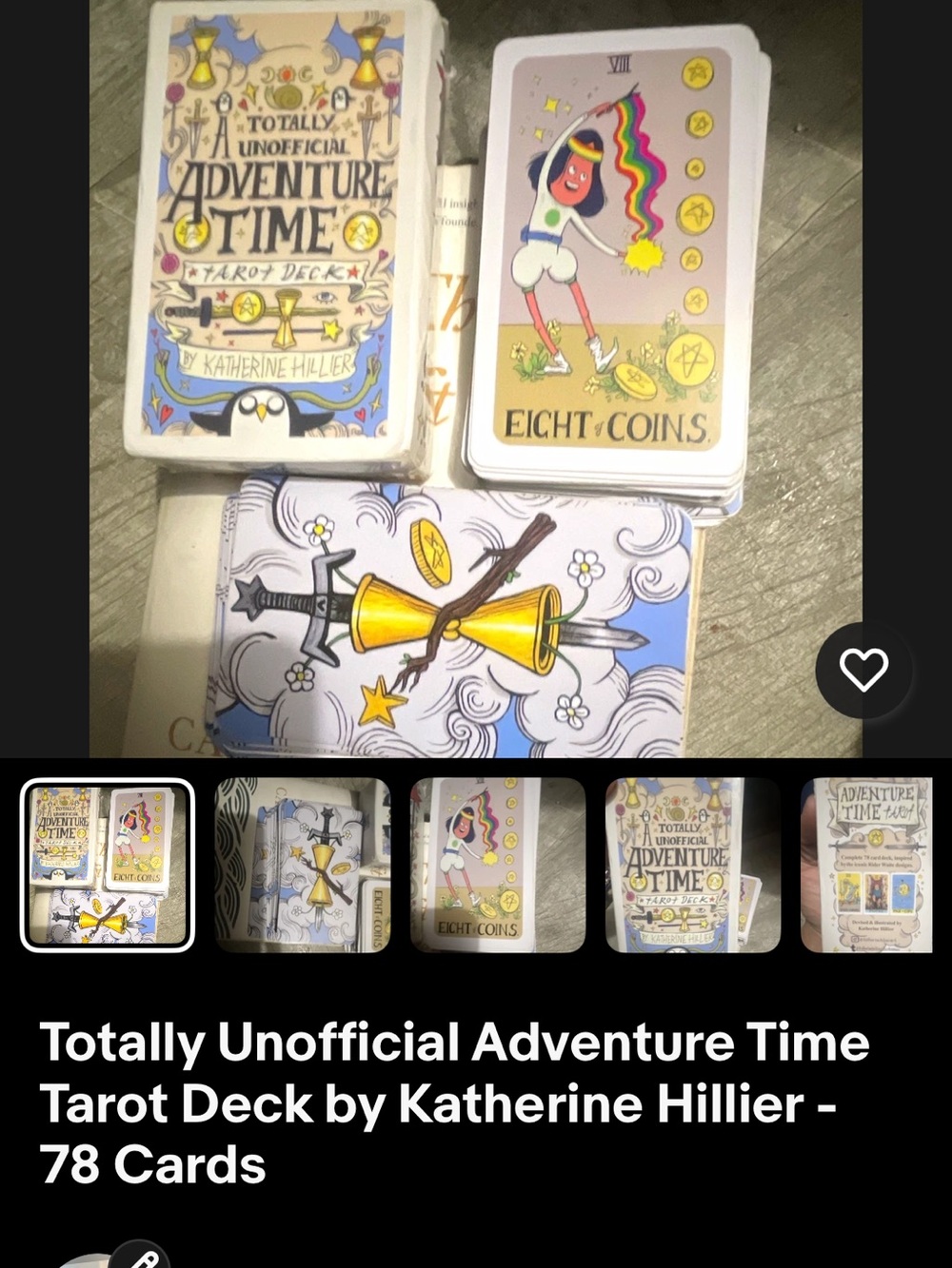 Adventure Time Tarot Deck - White, Yellow, Blue, Purple, Gold